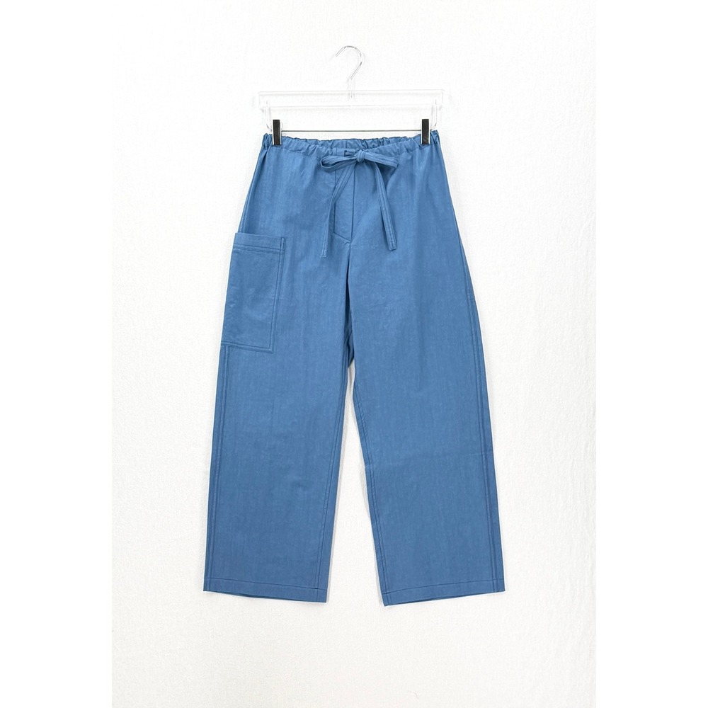 The Little Project Pants Women Small Blue Drawstring Wide Leg Utility Pocket - Picture 2 of 13